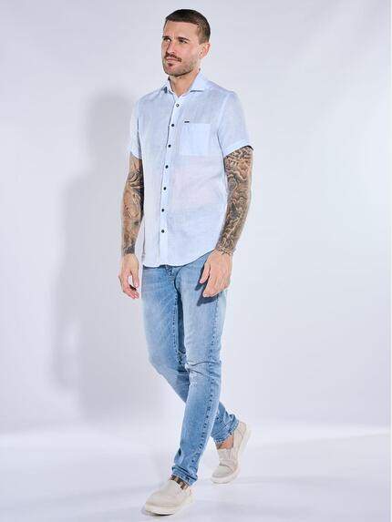 emilio adani Herren Hemd uni Hellblau 40676