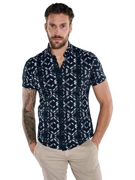 emilio adani Kurzarm-Hemd slim fit Schwarz