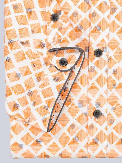 engbers Herren Kurzarm-Hemd gemustert Orange 37100 engbers Herren Kurzarm-Hemd gemustert Orange 37100