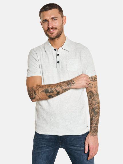 emilio adani Polo-Shirt mit Brusttasche Silbergrau