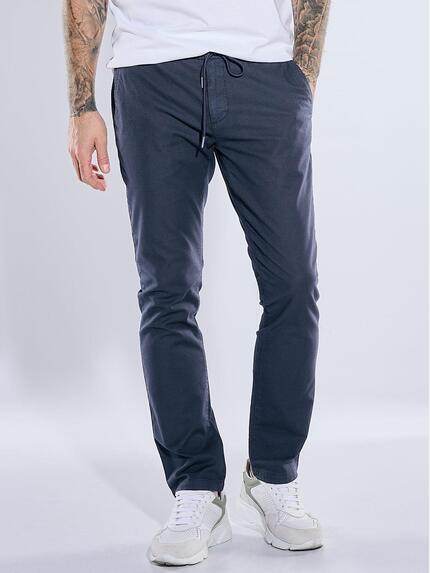 emilio adani Herren Chino mit Tunnelzug Saphirblau 40735