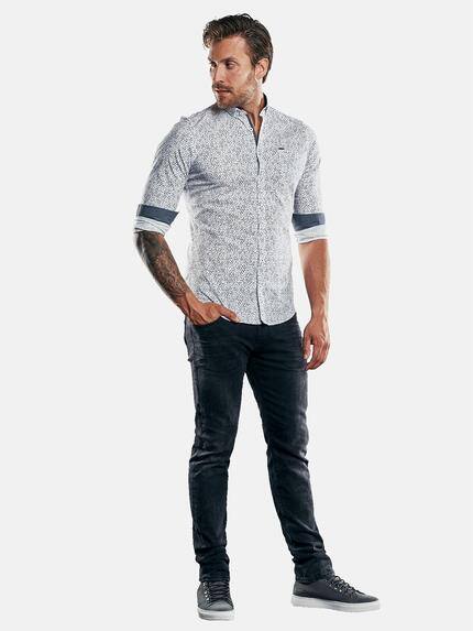 emilio adani Herren Langarmhemd mit Print Weiß 30328 emilio adani Herren Langarmhemd mit Print Weiß 30328