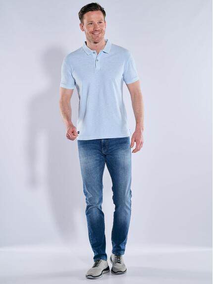 engbers Herren Polo-Shirt meliert Hellblau 38917 engbers Herren Polo-Shirt meliert Hellblau 38917