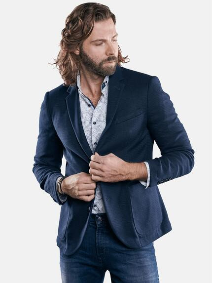 emilio adani Casual Sakko in 3D Optik Saphirblau