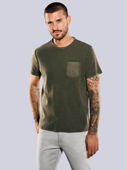 emilio adani T-Shirt gemustert Khaki