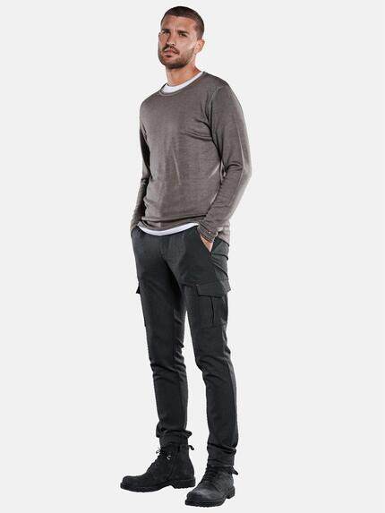emilio adani Herren Pullover aus feiner Merino-Wolle Braun 33354