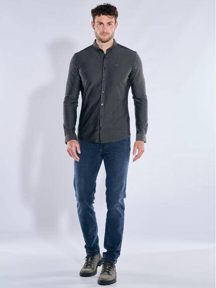 emilio adani Herren Hemd gemustert Schwarz 39480