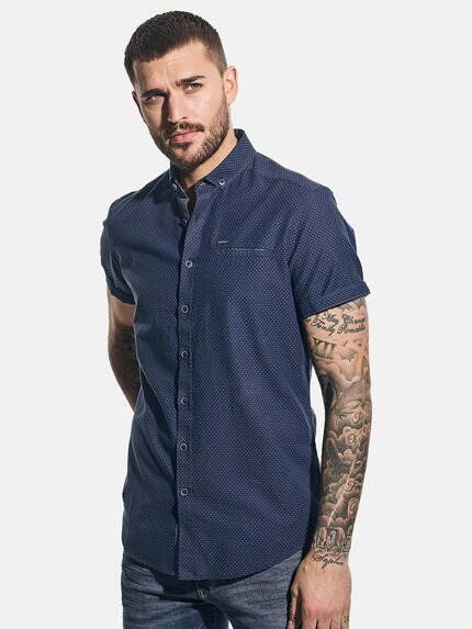 emilio adani Hemd kurzarm Marineblau