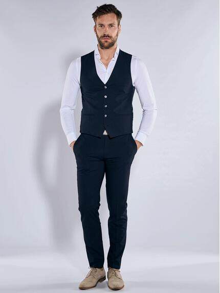 emilio adani Herren Anzug-Weste slim fit Blau 39266 emilio adani Herren Anzug-Weste slim fit Blau 39266