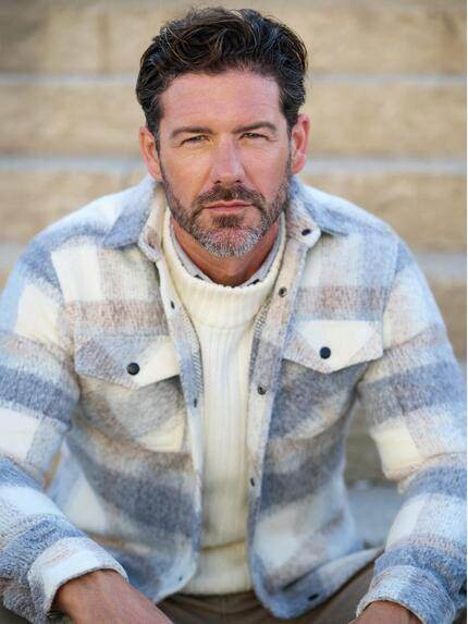 emilio adani Herren Overshirt kariert Beige 39331