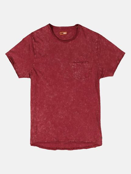 emilio adani Lässiges Rundhalsshirt Karminrot
