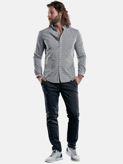 emilio adani Herren bedrucktes Hemd mit smarten Manschetten Blau 29324
