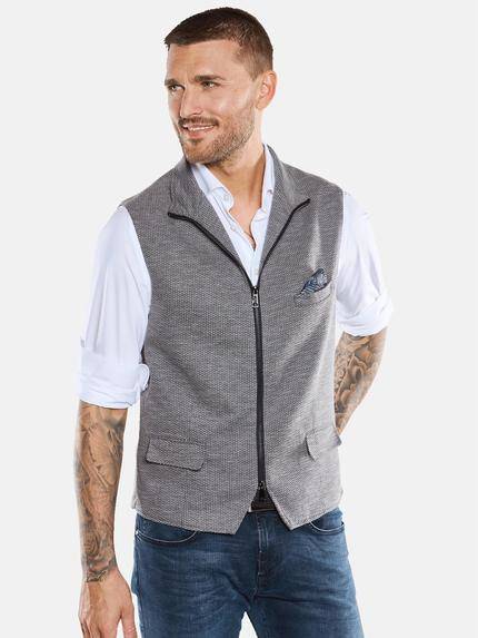 emilio adani Sakko-Weste mit Zipper Kieselgrau