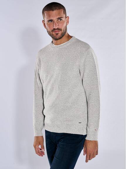 emilio adani Pullover aus italienischer Baumwolle Silbergrau