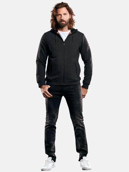emilio adani Herren Hoodie im stylischen Ripp-Design Anthrazit 29284 emilio adani Herren Hoodie im stylischen Ripp-Design Anthrazit 29284