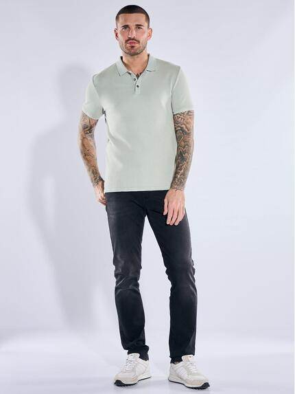 emilio adani Herren Poloshirt mit strukturierter Warenoberfläche Hellgruen 40125