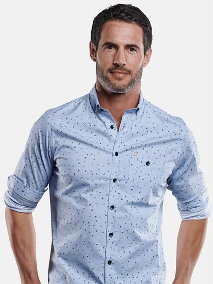engbers Herren Popeline-Hemd mit Print Saphirblau 28937 engbers Herren Popeline-Hemd mit Print Saphirblau 28937