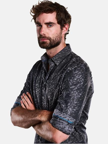 ENGBERS GERMANY Herren Langarm-Hemd gemustert Anthrazit 33798 ENGBERS GERMANY Herren Langarm-Hemd gemustert Anthrazit 33798