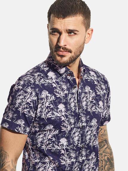 emilio adani Herren Hemd kurzarm Blau 31220