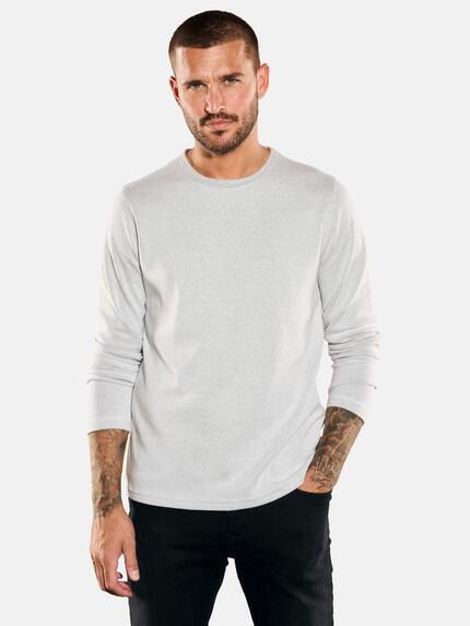 emilio adani Langarm-Shirt uni Hellgrau