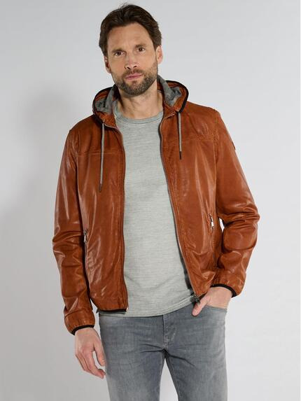 engbers Lederjacke Dunkelorange