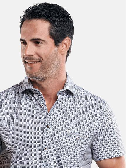 engbers Herren Baumwollhemd mit Minimal-Druck Mittelblau 29513 engbers Herren Baumwollhemd mit Minimal-Druck Mittelblau 29513