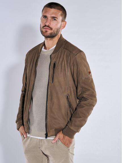 emilio adani Herren Lederjacke regular Braun 37169