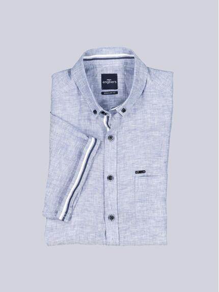 engbers Herren Kurzarm-Hemd aus Leinen Indigoblau 38577 engbers Herren Kurzarm-Hemd aus Leinen Indigoblau 38577