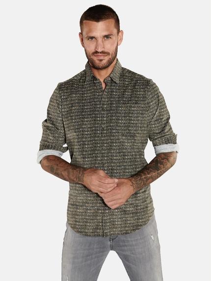 emilio adani Langarm-Hemd slim fit Khaki