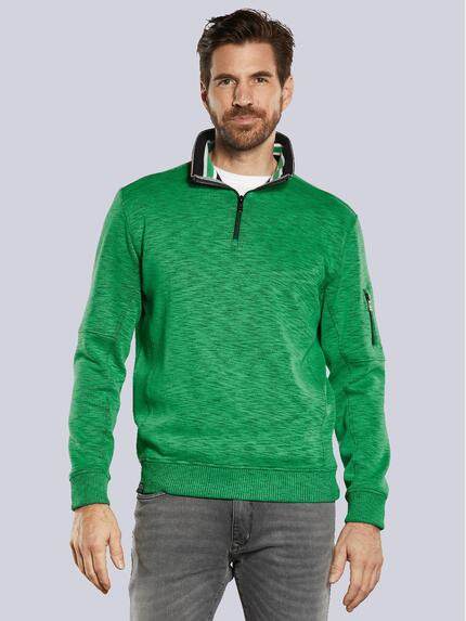 engbers Sweatshirt mit Stehkragen Grasgruen