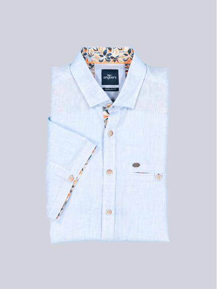 engbers Herren Kurzarm-Hemd aus Leinen Hellblau 38361 engbers Herren Kurzarm-Hemd aus Leinen Hellblau 38361