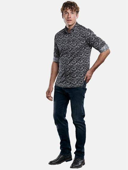 engbers Herren Langarmhemd mit floralem Muster Schwarz 30877 engbers Herren Langarmhemd mit floralem Muster Schwarz 30877
