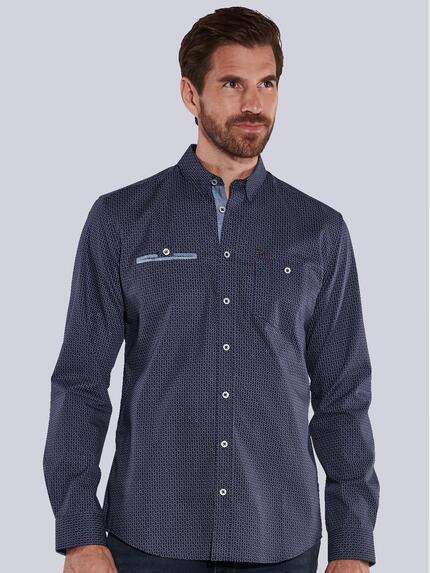 engbers Herren Langarm-Hemd gemustert Blau 36165 engbers Herren Langarm-Hemd gemustert Blau 36165