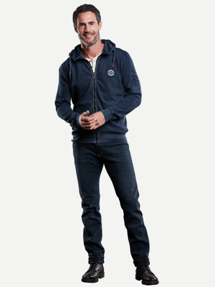 engbers Herren Sweatjacke mit Kapuze Indigoblau 28840