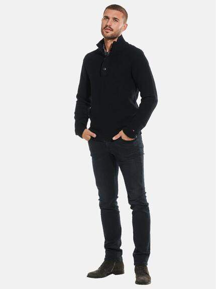 emilio adani Herren Pullover mit Troyerkragen Blau 32291 emilio adani Herren Pullover mit Troyerkragen Blau 32291