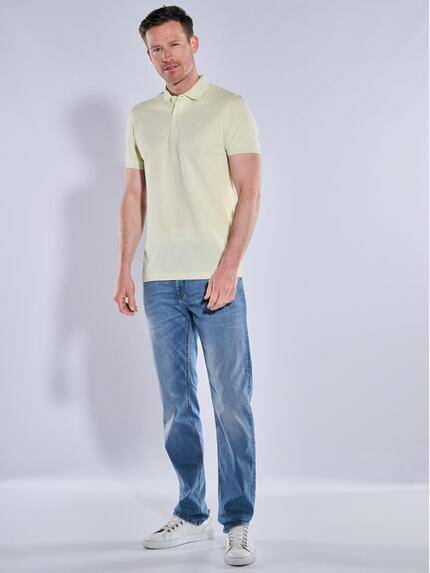 ENGBERS GERMANY Herren Polo-Shirt aus Pima-Baumwolle Hellgelb 38554