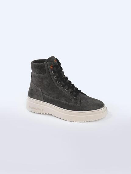 emilio adani Herren Boots aus Nubukleder Grau 37444