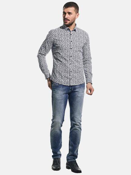 emilio adani Herren Hemd mit floralem Print Blau 31236 emilio adani Herren Hemd mit floralem Print Blau 31236