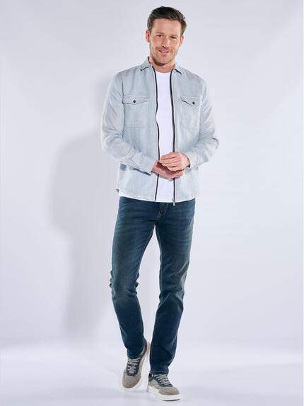 engbers Herren Leinen Overshirt mit Zipper Hellblau 40211 engbers Herren Leinen Overshirt mit Zipper Hellblau 40211