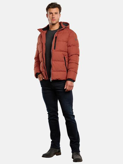 ENGBERS GERMANY Herren Steppjacke mit abnehmbarer Kapuze Orange 33554