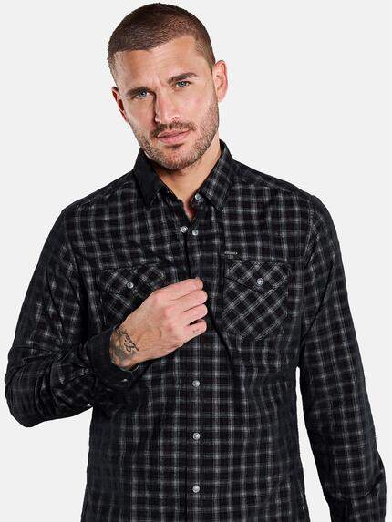 emilio adani Herren Langarm-Hemd kariert Schwarz 33357 emilio adani Herren Langarm-Hemd kariert Schwarz 33357