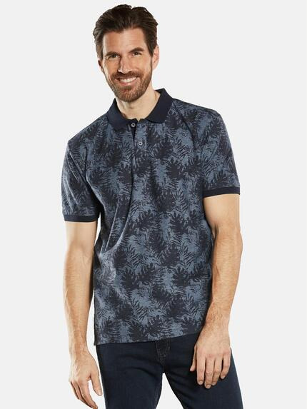 engbers Polo-Shirt gemustert Saphirblau
