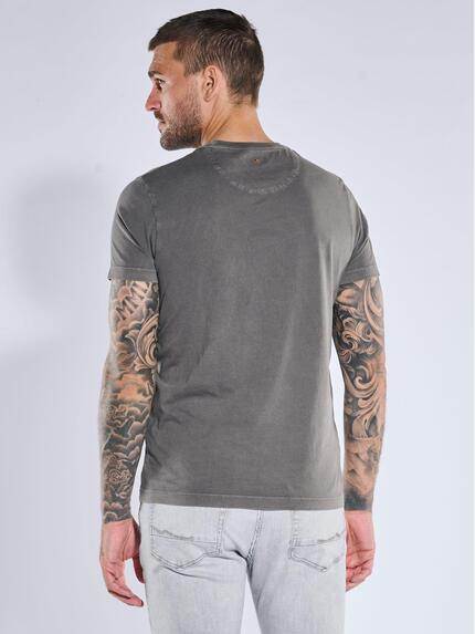 emilio adani Herren T-Shirt mit Print Dunkelbraun 39174