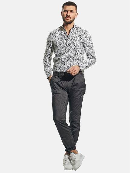 emilio adani Herren Langarmhemd mit stylischem All-Over Print Blau 31235 emilio adani Herren Langarmhemd mit stylischem All-Over Print Blau 31235