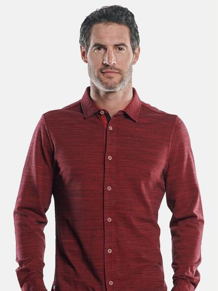 engbers Herren Poloshirt mit geflammter Optik Karminrot 30264 engbers Herren Poloshirt mit geflammter Optik Karminrot 30264