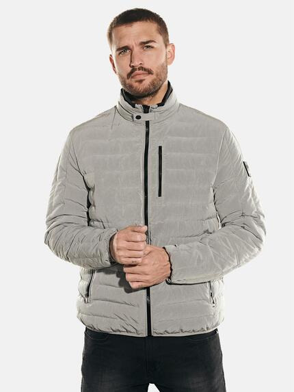 emilio adani Steppjacke mit Kontrastdetails Silbergrau