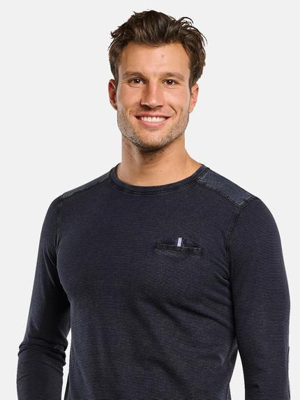 engbers Herren Langarm-Shirt strukturiert Saphirblau 33766