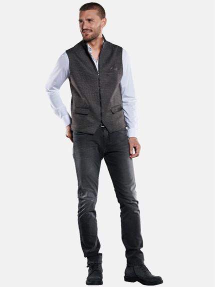 emilio adani Herren Sakko-Weste mit Zipper Grau 33572 emilio adani Herren Sakko-Weste mit Zipper Grau 33572