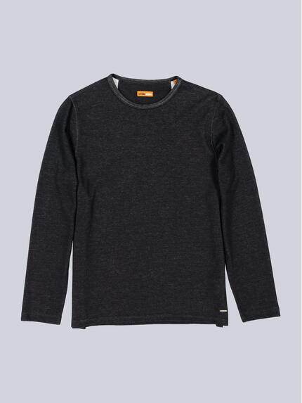 emilio adani Herren Langarm-Shirt strukturiert Schwarz 39521 emilio adani Herren Langarm-Shirt strukturiert Schwarz 39521
