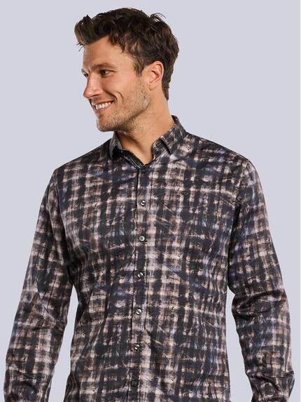 engbers Herren Langarm-Hemd mit Satin-Anteil Braun 33804 engbers Herren Langarm-Hemd mit Satin-Anteil Braun 33804